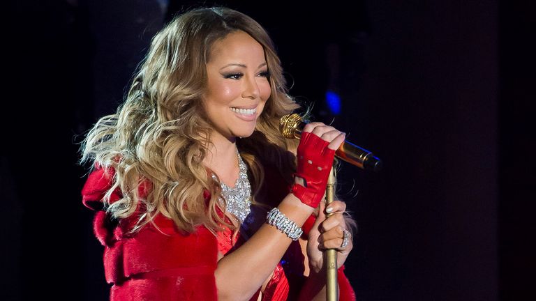 In this Dec. 3, 2014 file photo, Mariah Carey performs at the 82nd annual Christmas Tree Ceremony at Rockefeller Center in New York.  Caesars Palace announced on Thursday, January 15, 2015 that the pop icon would launch a residency on May 16 at The Colosseum in Las Vegas.  Carey has announced 18 performances so far.  (Photo by Charles Sykes/Invision/AP, File)