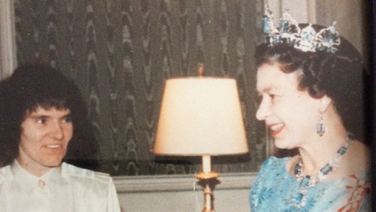 Marilyn and the Queen during her 1987 visit to Quebec