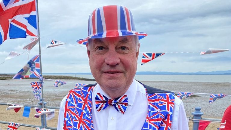 Mark Hilton travelled from Devon to attend a street party in Morecambe Bay