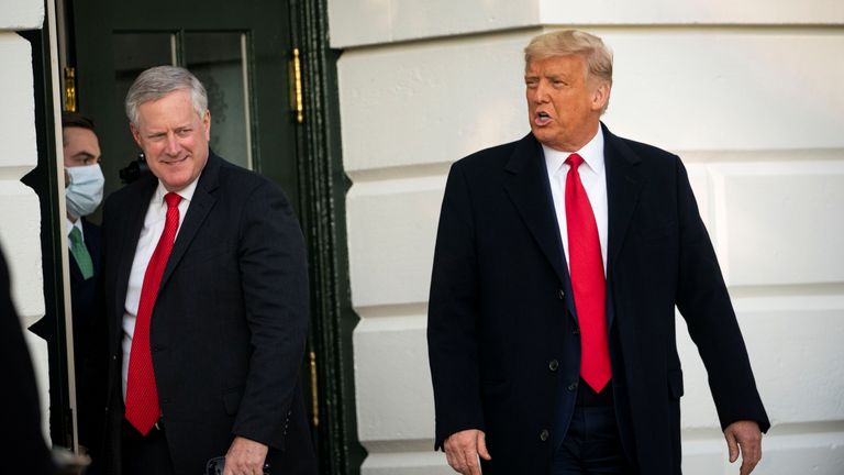 Mark Meadows (left) with former US President Donald Trump (right)