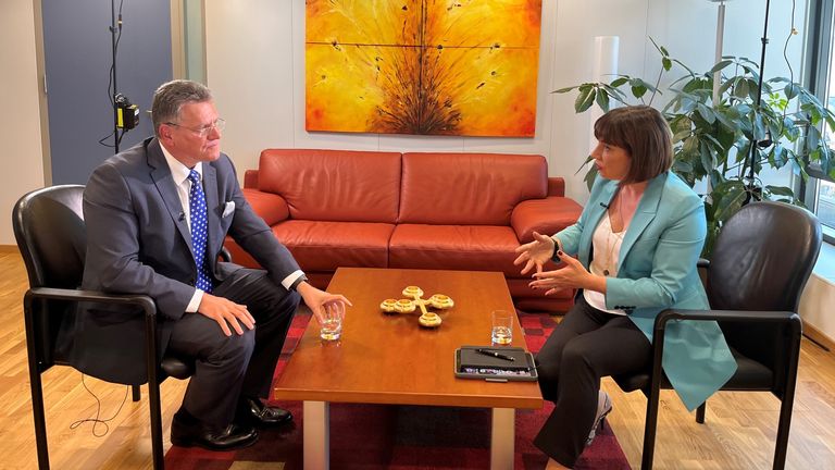 Sky's political editor Beth Rigby interviews EU Commission vice president Maros Sefcovic