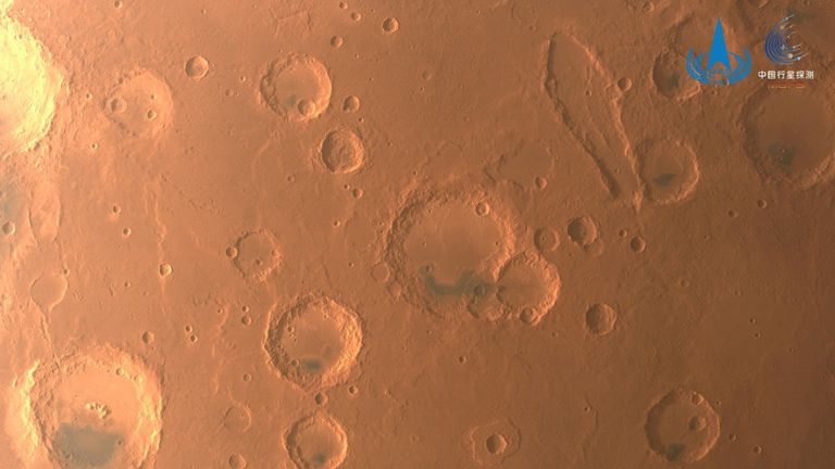 An image of Mars taken by China&#39;s Tianwen-1 unmanned probe is seen in this handout image released by China National Space Administration (CNSA) June 29, 2022. Credit: CNSA/REUTERS 