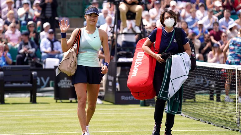 Emma Raducanu walks off court after retiring injured from her match against Viktorija Golubic on day four of the Rothesay Open 2022 at Nottingham Tennis Centre, Nottingham. Picture date: Tuesday June 7, 2022.

