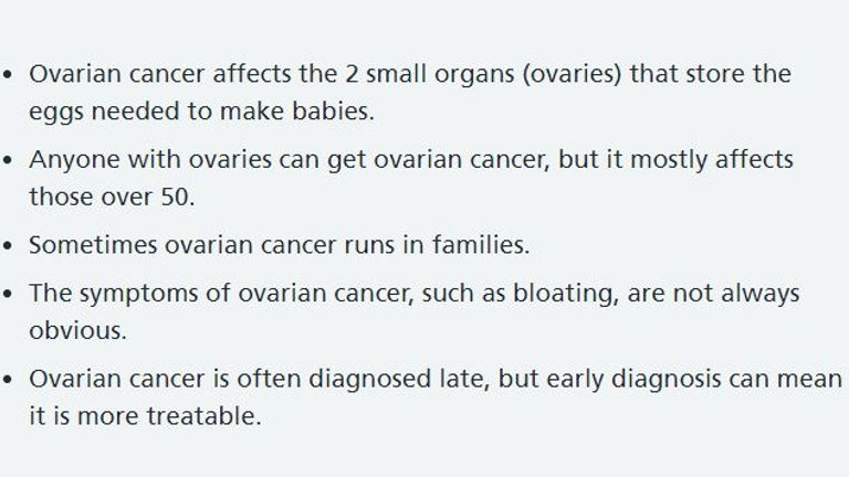 The NHS website has removed a reference to women on its ovarian cancer page