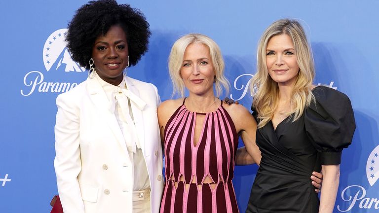 Viola Davis, Gillian Anderson and Michelle Pfeiffer attending the Paramount+ UK launch event in London