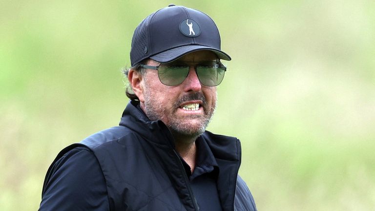   Phil Mickelson of the U.S. during the first round Action  