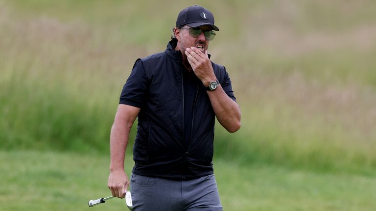 Golf - The inaugural LIV Golf Invitational - Centurion Club, Hemel Hempstead, St Albans, Britain - June 9, 2022 Team Hy Flyers Phil Mickelson of the U.S. during the first round Action Images via Reuters/Paul Childs