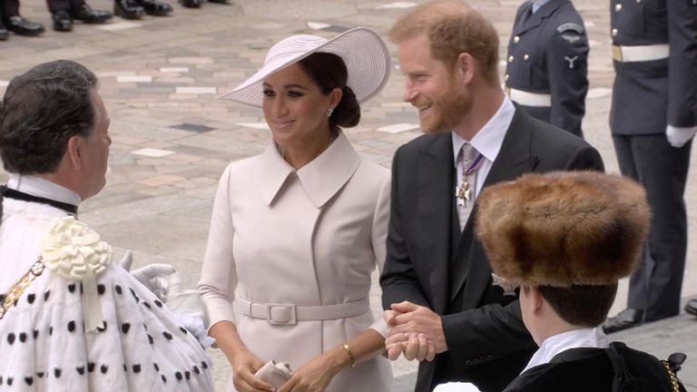 Prince Harry and Meghan arrive at St Pauls 