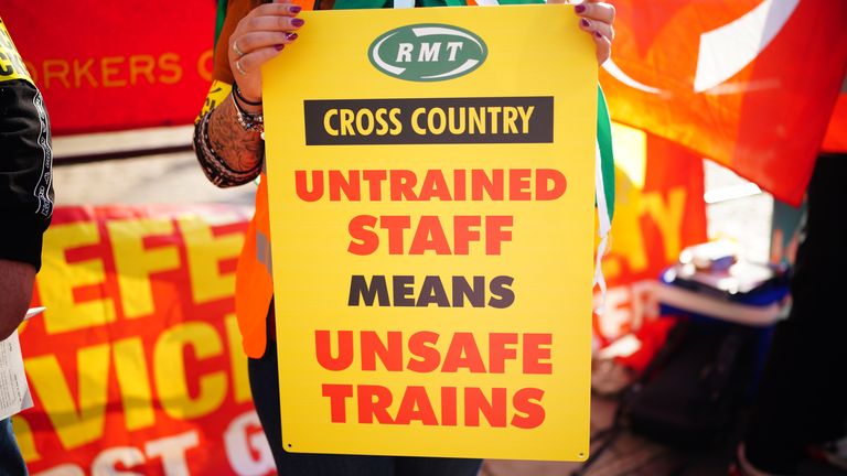 The picket line outside Bristol Temple Meads station, as members of the Rail, Maritime and Transport union begin their nationwide strike in a bitter dispute over pay, jobs and conditions. Picture date: Tuesday June 21, 2022.