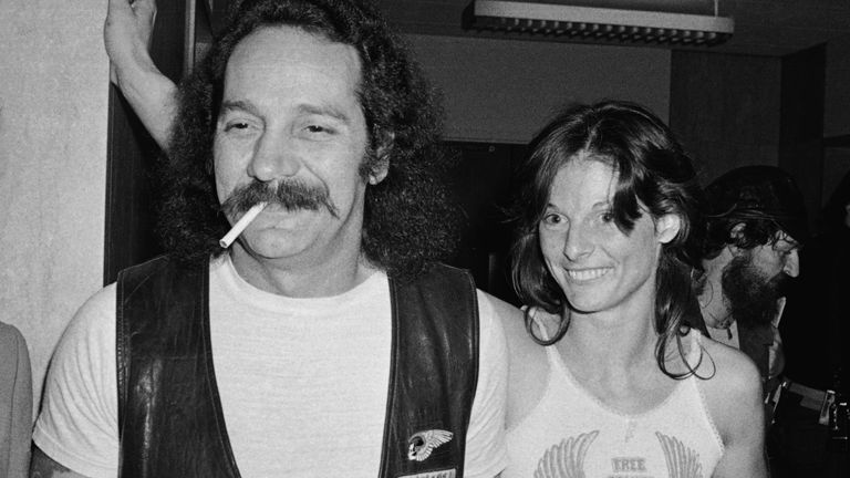 Hells Angeles chieftain Ralph "Sonny" Barger and his wife Sharon are shown after his release $100,000 bond in San Francisco Friday, Aug. 1, 1980. He has spent more than a year in jail on Federal racketeering conspiracy charges. (AP Photo/Robert Houston)
PIC:AP

