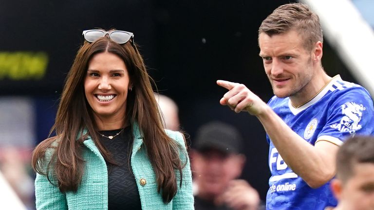 Rebekah and Jamie Vardy at Leicester City&#39;s King Power Stadium