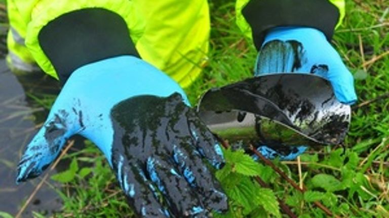 Black sludge which coated the River Inny for three miles in the summer of 2018. 