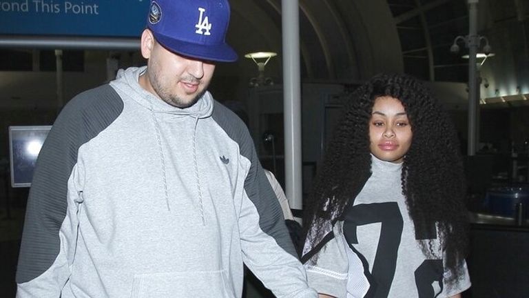 LOS ANGELES, CA - MARCH 14: Rob Kardashian and Blac Chyna seen at LAX airport in Los Angeles, California on March 14, 2016. Credit: John Misa/MediaPunch/IPX


