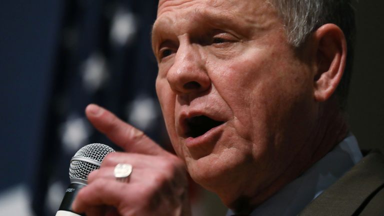 Republican U.S. Senate candidate Roy Moore speaks at his election night party in Montgomery, Alabama, U.S., December 12, 2017. REUTERS / Carlo Allegri