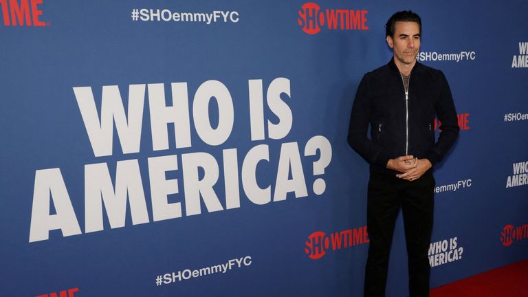 FILE PHOTO: Sacha Baron Cohen arrives at the premiere of red carpet event for the screening for the Showtime Series "Who Is America", moderated by Sarah Silverman in Los Angeles, California, U.S., May 15, 2019. REUTERS/Monica Almeida/File Photo