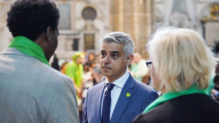 Mayor of London Sadiq Khan arrives for a Grenfell fire memorial service at Westminster Abbey in London, in remembrance of those who died in the Grenfell Tower fire on June 14 2018. Picture date: Tuesday June 14, 2022.