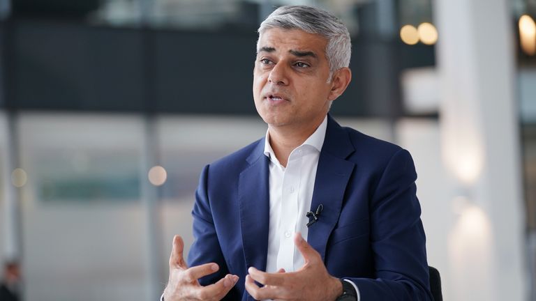 Mayor of London Sadiq Khan speaks to journalists at City Hall, east London, after the Metropolitan Police were put in a form of special measures. Picture date: Wednesday June 29, 2022.
