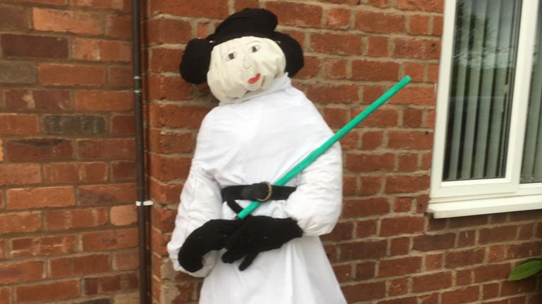 Undated handout photo issued by the Wellington Village Fun Week of a scarecrow figure of Princess Leia from Star Wars. A village in Herefordshire is celebrating the Queen's Platinum Jubilee with a royal-themed scarecrow competition, crafting 104 figures so far to stand watch ahead of the weekend. Wellington Village Fun Week is a local event organised every two years, and has this year been taken over by jubilee celebrations. Issue date: Wednesday June 1, 2022.
