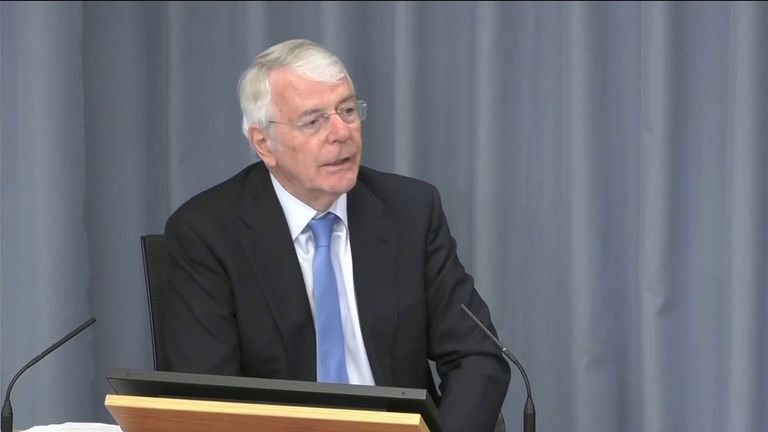 Sir John Major gives evident at Infected Blood inquiry