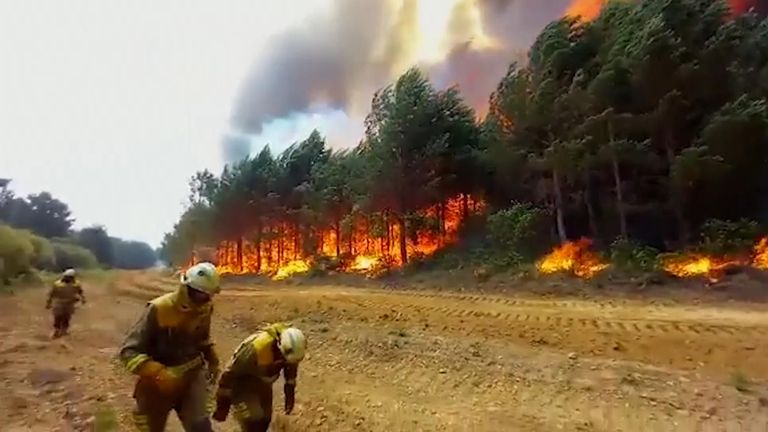 Most of Spain was at high risk of forest fire as the country endured a sixth day of an unusually early heatwave.