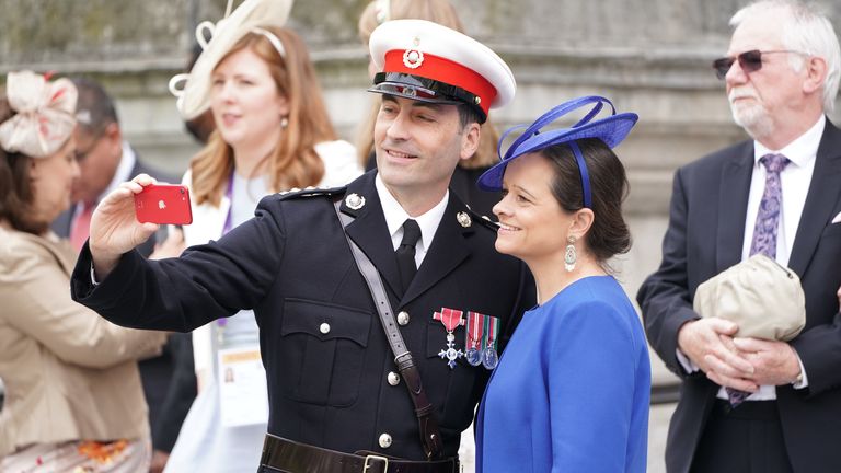 Guests arriving for the National Service of Thanksgiving at St Paul&#39;s Cathedral, London, on day two of the Platinum Jubilee celebrations for Queen Elizabeth II. Picture date: Friday June 3, 2022.

