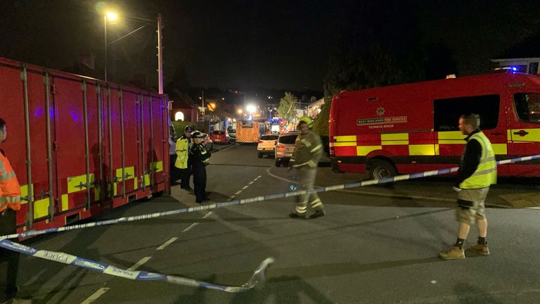 Kingstanding Explosion Emergency Services on scene in Dulwich Road, Kingstanding, where a property has been destroyed in an explosion, the cause of which is unknown at this time, which also caused damage to other property and vehicles nearby.  Image date: Sunday June 26, 2022.