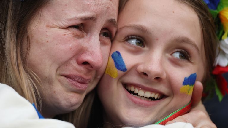 For some Ukraine fans, emotions were running high