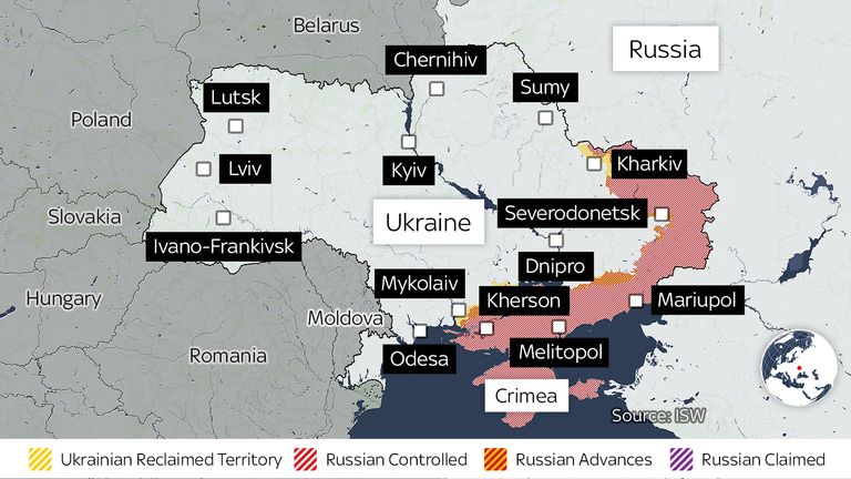 Map of where things stand on day 108 of the war in Ukraine