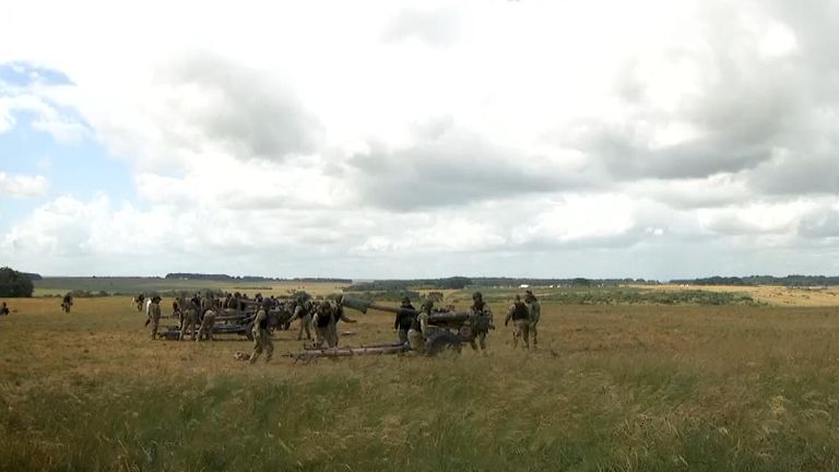Ukrainian soldiers are trained on Salisbury Plain