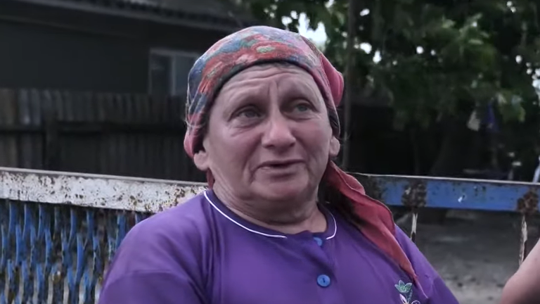Ukrainian woman speaks to Sky News 
