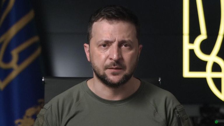 Volodymyr Zelenskyy gives his reaction to the video appearing to show the missile hitting the Kremenchuk shopping center