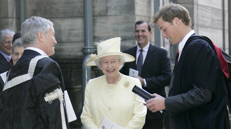 "His Royal Highness graduated from St Andrew’s University in June 2005 with a 2:1 Master of Arts (Honours) in Geography", the royal family said on Twitter. Pic: Royal Family