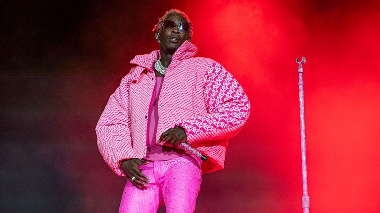 Young Thug, whose real name is Jeffrey Lamar Williams, is accused of participation in a criminal street gang. Pic: AP