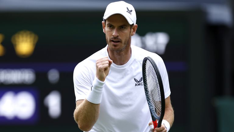 Great Britain&#39;s Andy Murray reacts during his second round match against USA&#39;s John Isner on centre court during day three of the 2022 Wimbledon Championships at the All England Lawn Tennis and Croquet Club, Wimbledon. Picture date: Wednesday June 29, 2022.