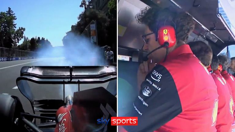 Charles Leclerc menderita ledakan |  Kedua Ferrari keluar dari GP Azerbaijan |  Video |  Tonton Acara TV