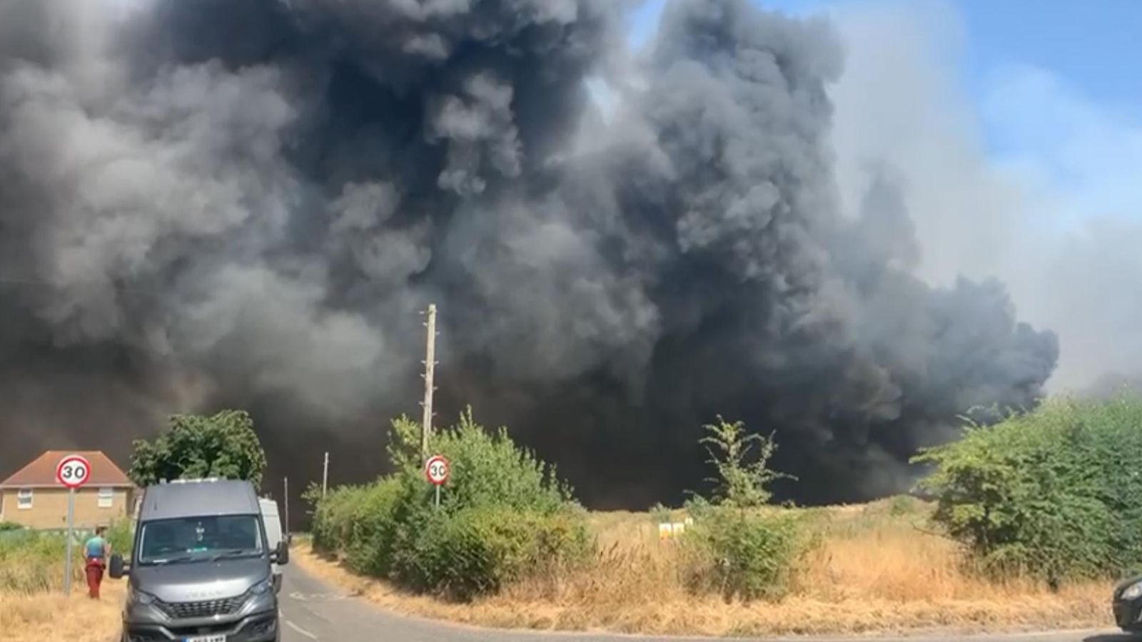 Wennington: Severe fire raging on outskirts of London | UK News | Sky News