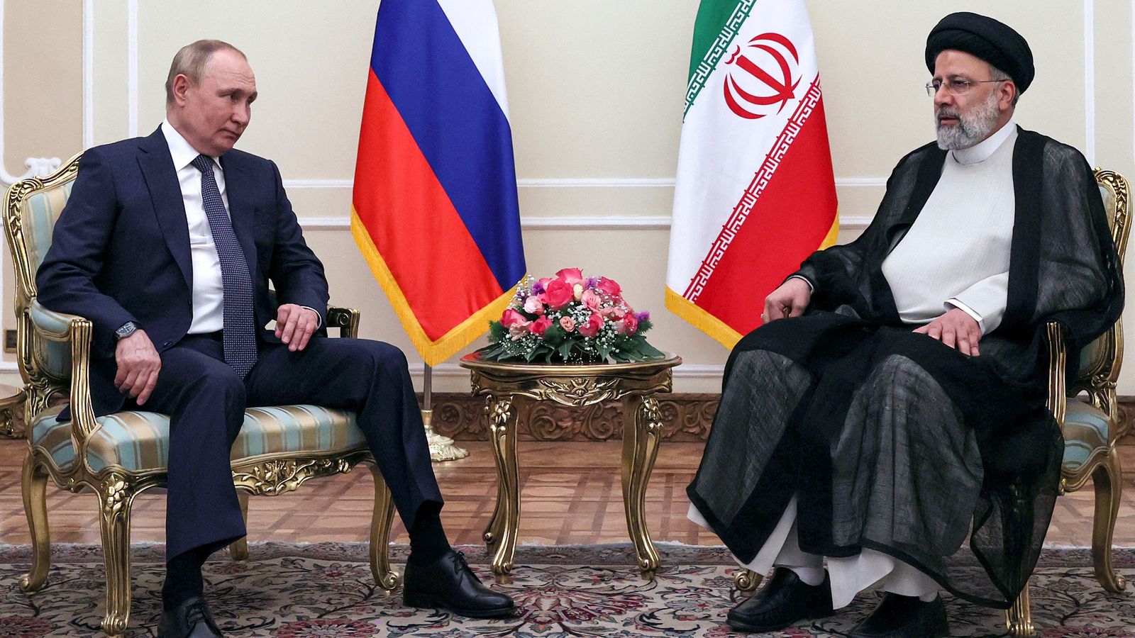 Vladimir Putin arrives in Iran for first trip outside former Soviet