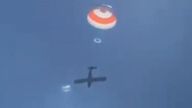 The emergency parachute meant the plane floated gently to earth