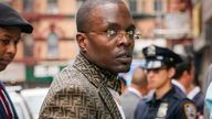Bishop Lamor Miller-Whitehead speaks with the media about his attempt to negotiate the surrender of a man accused of gunning down a stranger on a New York City subway train, on Tuesday, May 24, 2022, in New York. Miller-Whitehead, a preacher known for his close friendship with New York City's mayor, was robbed of more than $1 million worth of jewelry Sunday, July 24, 2022, by armed bandits who crashed his Brooklyn church service. (AP Photo/Mary Altaffer)
