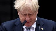 British Prime Minister Boris Johnson makes a statement at Downing Street in London, Britain, July 7, 2022. REUTERS/Henry Nicholls