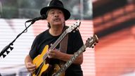 Singer Carlos Santana performs during the "We Love NYC: The Homecoming Concert" at Central Park in New York City, New York, U.S., August 21, 2021. REUTERS/Eduardo Munoz
