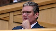 Labour leader, Sir Keir Starmer in the Royal Box on day eleven of the 2022 Wimbledon Championships at the All England Lawn Tennis and Croquet Club, Wimbledon. Picture date: Thursday July 7, 2022.