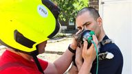 London Fire Brigade use specialist oxygen mask for the first time to save cat from house fire in Paddington. Pic: London Fire Brigade