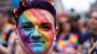 A participant attends the annual Pride in London parade, in London, Britain July 6, 2019. REUTERS/Henry Nicholls
