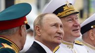 Russian President Vladimir Putin and Russian Defense Minister Sergei Shoigu. Pic: Sputnik Kremlin Pool/AP