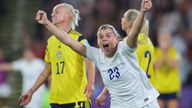 Alessia Russo celebrates after scoring England Women's third goal against Sweden