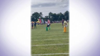 'I just wanted it more' - Gary Cahill's epic sports day sack race!