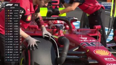 A gear scare and failed garage exit for Leclerc!