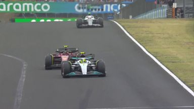 Hamilton is flying and is past Sainz