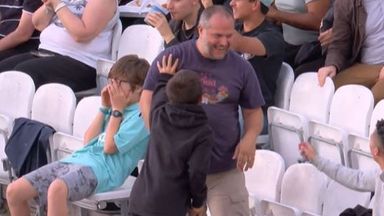 'Dad, what have you done?' - Comedy drop from cricket fan!